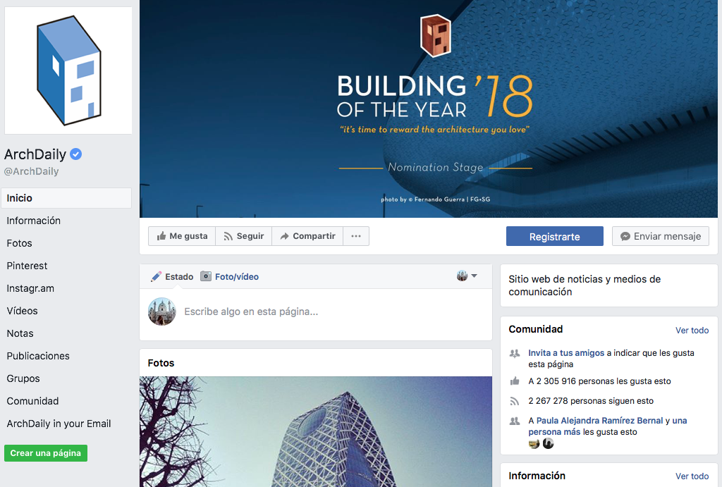 Pericia Importancia Inhibir Páginas de Facebook de arquitectura con las que inspirarte y colaborar